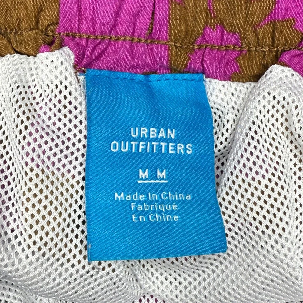 Urban Outfitters Daisy Checkerboard Print Swim Shorts Trunks Purple Brown Medium